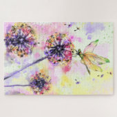 Libelle und Lüsterne - Aquarellmalerei Puzzle (Horizontal)