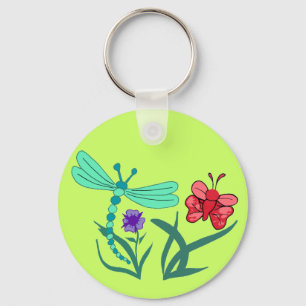 Libelle und Schmetterling Schlüsselanhänger