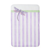 Libelle und violette Streifen Badematte (Vorderseite Vertikal)