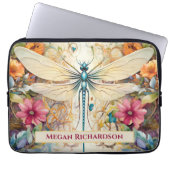 Libelle und Wildblumen mit Namen Laptopschutzhülle (Vorderseite)