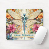 Libelle und Wildblumen mit Namen Mousepad (Mit Mouse)