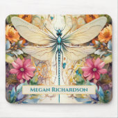 Libelle und Wildblumen mit Namen Mousepad (Vorne)