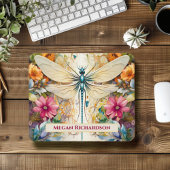 Libelle und Wildblumen mit Namen Mousepad