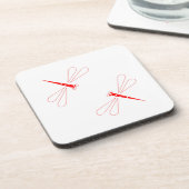 Libelle - Untersetzer aus weißem Kunststoff - Set  (Linke Seite)