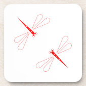 Libelle - Untersetzer aus weißem Kunststoff - Set  (Vorderseite)