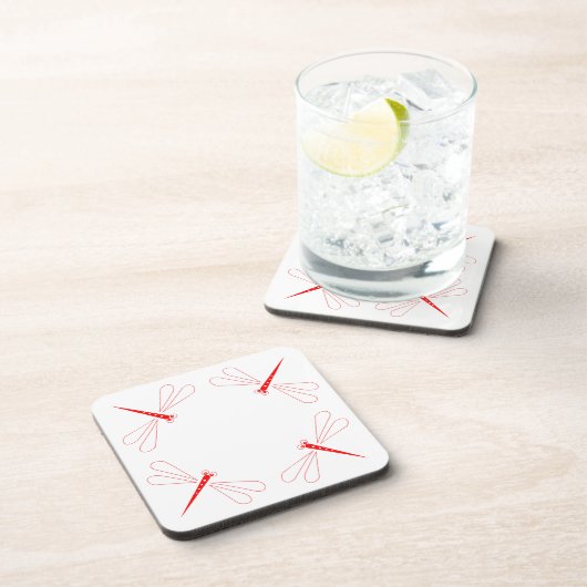 Libelle - Untersetzer aus weißem Kunststoff - Set  (Rechte Seite)