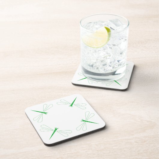 Libelle - Untersetzer aus weißem Kunststoff - Set  (Rechte Seite)