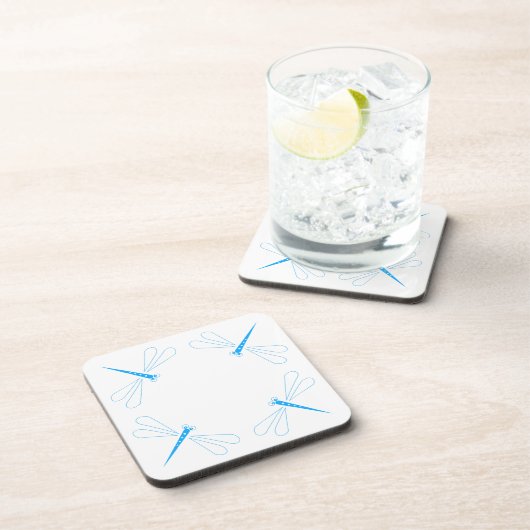 Libelle - Untersetzer aus weißem Kunststoff - Set  (Rechte Seite)