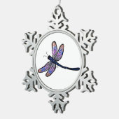 Libelle vom Himmel Schneeflocken Zinn-Ornament (Rechts)