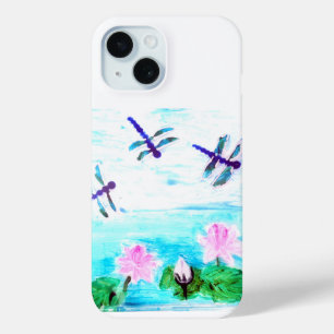 Libelle, Wasserlilie Blume Teich Malen Case-Mate iPhone Hülle