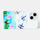 Libelle, Wasserlilie Blume Teich Malen Case-Mate iPhone Hülle (Rückseite (Horizontal))