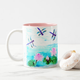 Libelle, Wasserlilie Zweifarbige Tasse