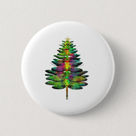 Libelle Weihnachtsbaum Libelle Xmas Button (Vorderseite)