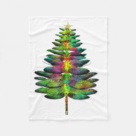 Libelle Weihnachtsbaum Libelle Xmas Fleecedecke (Vorderseite)