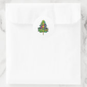 Libelle Weihnachtsbaum Libelle Xmas Runder Aufkleber (Tasche)