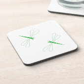 Libelle - weiße harte PlastikUntersetzer - Set von Untersetzer (Linke Seite)