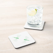 Libelle - weiße harte PlastikUntersetzer - Set von Untersetzer (Rechte Seite)