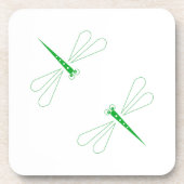 Libelle - weiße harte PlastikUntersetzer - Set von Untersetzer (Vorderseite)