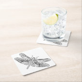 Libelle Zendoodle Rechteckiger Pappuntersetzer (Vor Ort)