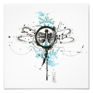 Libelleabstrakter Mandala-Druck Fotodruck