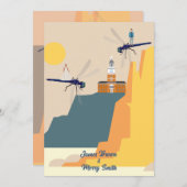 Libellen als Flugzeug Kletterburg Hochzeit Einladung (Vorne/Hinten)