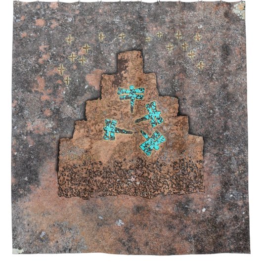 Libellen am Berg Duschvorhang (Vorderseite)