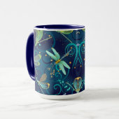 Libellen Aquamarin 15oz Combo-Tasse Tasse (Vorderseite Links)