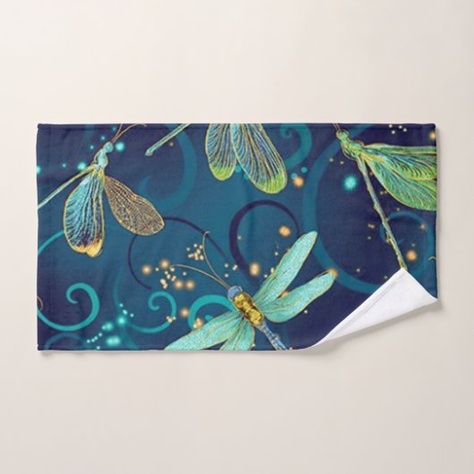 Libellen Aquamarin Badhandtuch Set (Handtuch)