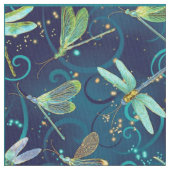 Libellen Aquamarin Stoff (Nahaufnahme)