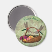 Libellen auf dem Korb der Blume Personalisiert Magnet (Vorderseite/Rückseite)