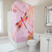 Libellen auf dem rosa Duschvorhang (Beispiel)