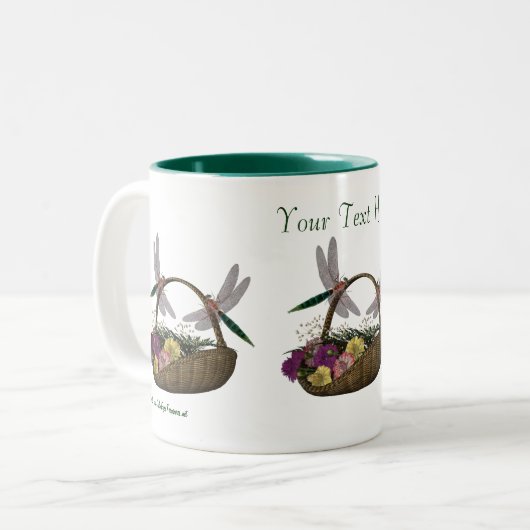 Libellen auf der Blume Korbkaffee Tasse (Vorderseite Links)