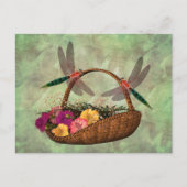 Libellen auf der Blume Postkarte (Vorderseite)