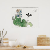 Libellen auf einem Wasser-Hyazinth von Morimoto To Poster (Küche)