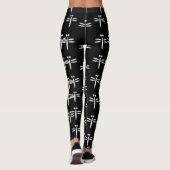 Libellen auf schwarz leggings (Rückseite)