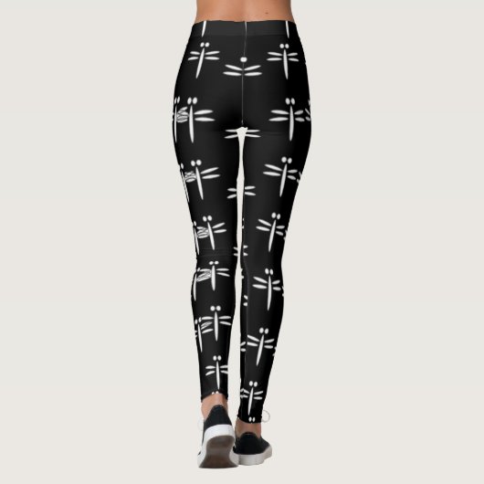 Libellen auf schwarz leggings (Rückseite)