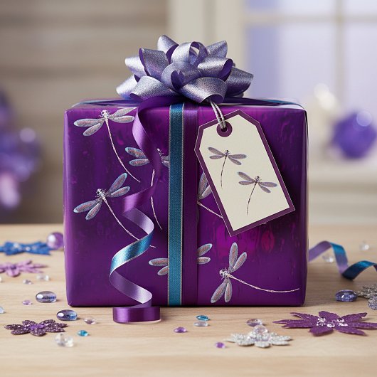 Libellen auf Wasser Geschenkpapier