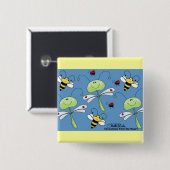 Libellen, Bienen und Ladybugs Collage Button (Vorne & Hinten)