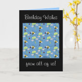Libellen, Bienen und Ladybugs Collage Karte (Gelbe Blume)