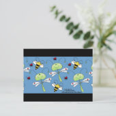 Libellen, Bienen und Ladybugs Collage Postkarte (Stehend Vorderseite)