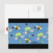 Libellen, Bienen und Ladybugs Collage Postkarte (Vorne/Hinten)