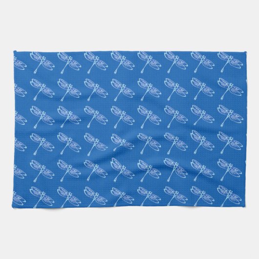 Libellen, blass auf Denim Blau Handtuch (Horizontal)