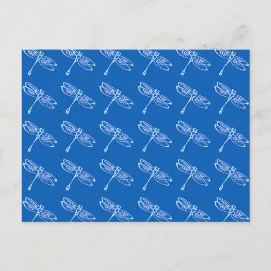 Libellen, blass auf Denim Blau Postkarte (Vorderseite)