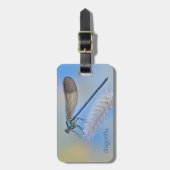 Libellen-blauer Gepäck-/Laptop-Umbau Gepäckanhänger (Vorderseite vertikal)