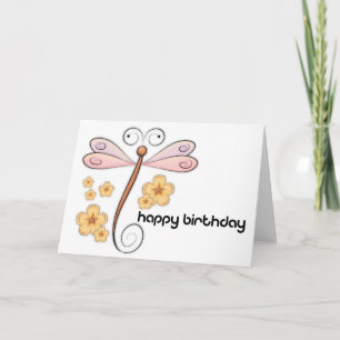 Libellen Blumen Alles Gute zum Geburtstag Grußkart Karte