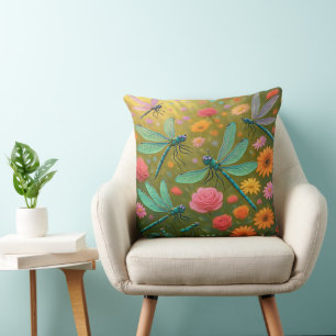 Libellen Blumen Kissen