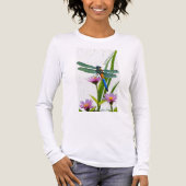Libellen-Blumen-Langarmshirt Tri-Blend Shirt (Vorderseite)