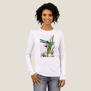Libellen-Blumen-Langarmshirt Tri-Blend Shirt