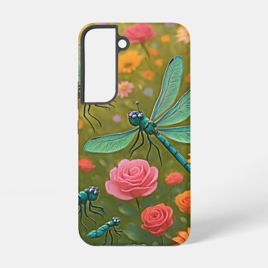 Libellen Blumen Samsung Galaxy Hülle (Rückseite)