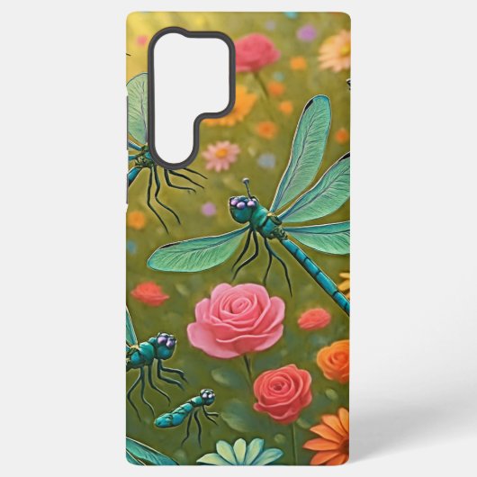 Libellen Blumen Samsung Galaxy Hülle (Rückseite)